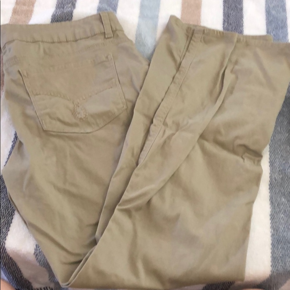 Khaki boot cut pants